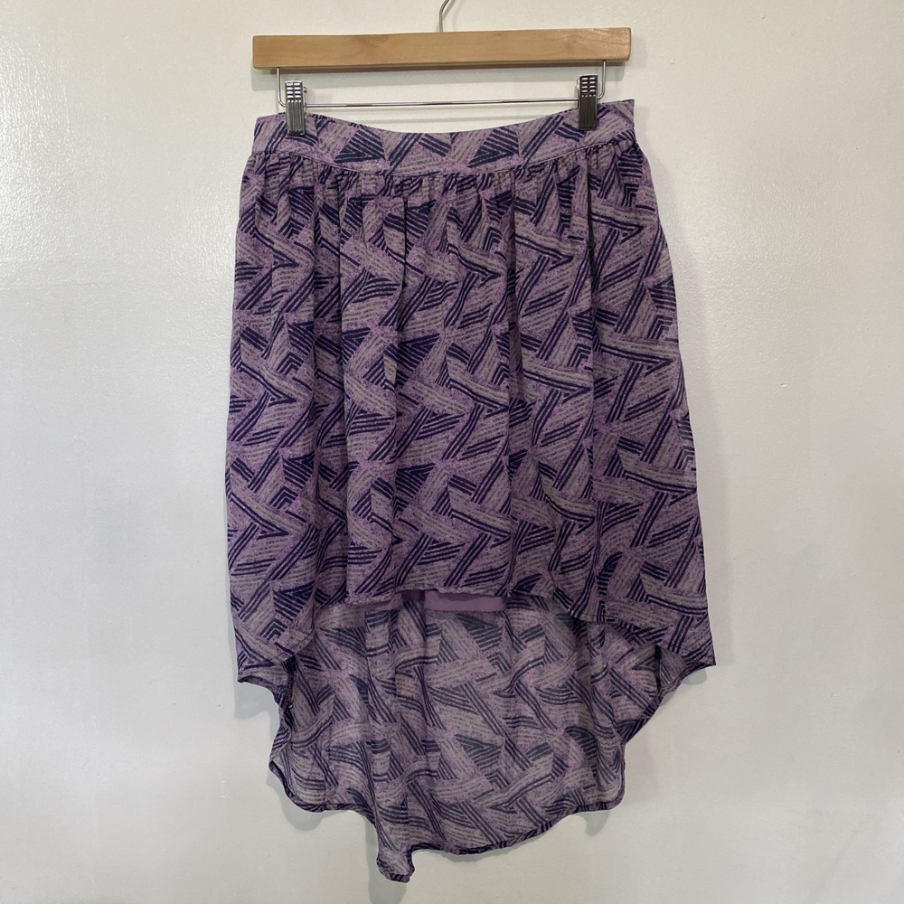 Converse One Star S Purple Print High Low Elastic Waist Women Skirt Beachy Vacay